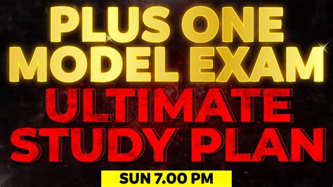 Plus One Model Exam Ultimate Study Plan Exam Winner Youtube