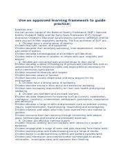 Use An Approved Learning Framework To Guide Practice Docx Use An