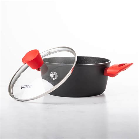 Umco Olla MasterChef Celebrity Negro Rojo 24cm De Acero Inoxidable