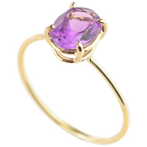 Amethyst Diamond Gold Cocktail Ring 23 Carat 18 Karat Yellow Gold at