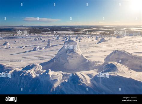 Beautiful Cold Mountain View Of Ski Resort Sunny Winter Day With Slope