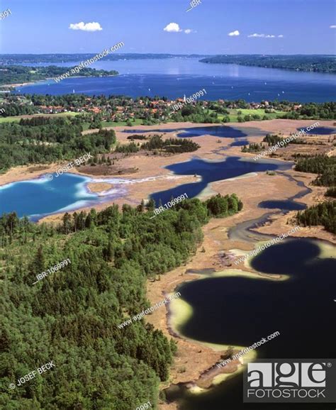 Aerial Picture Seeshaupt On Starnberger Lake Osterseen Lakes In The