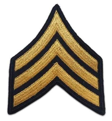 Us Army E5 Sergeant Gold On Blue Sew On Largemale Blue Sergeant