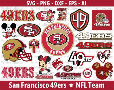 San Francisco 49ers Svg Cut Files 49ers Clipart Bundle Inspire Uplift