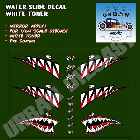 Hot Wheels Decal White Toner Shark Teeth Shopee Malaysia