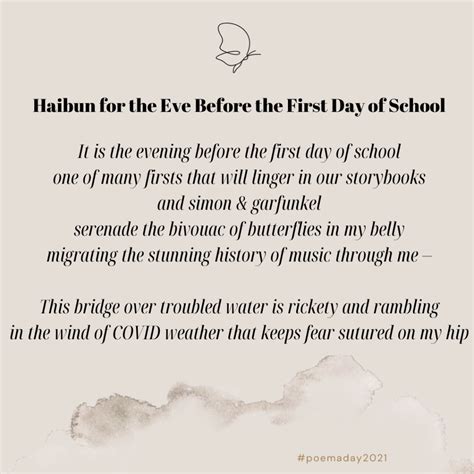 Poem 249 Haibun For The Eve Before The First Day Of School Vanessa