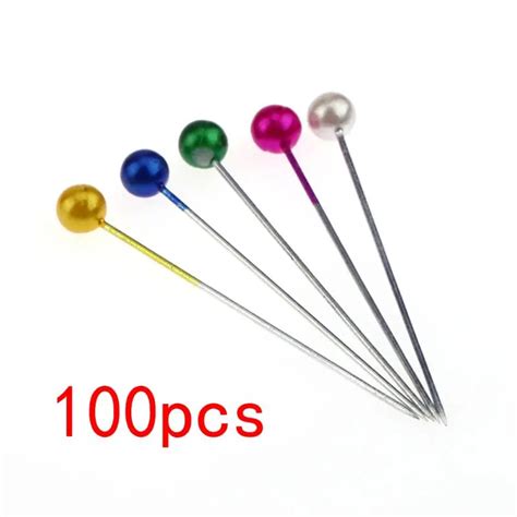 Buy 100pcs 4cm Sewing Head Pin Round Pearl Straight