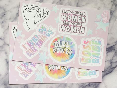 Feminist Sticker Sheet Weatherproof Vinyl Etsy Vinyl Sticker Sheets