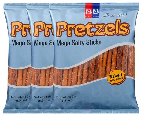 3 X Beigel And Beigel Mega Salty Pretzel Sticks 150g Au