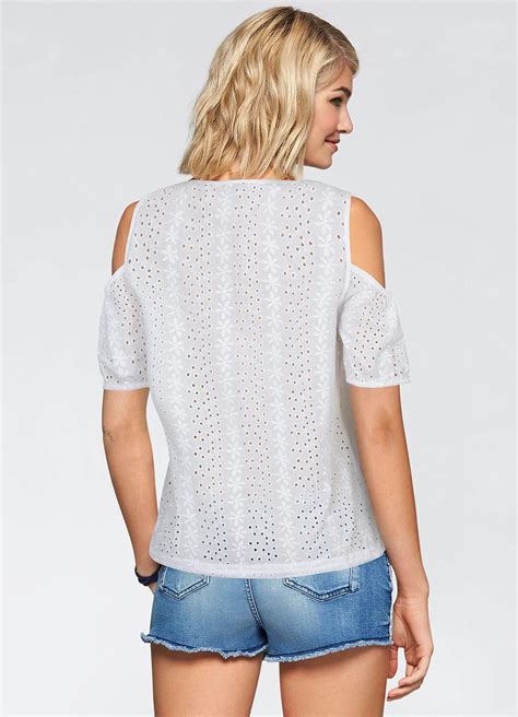 Blusa De Laise Branco Bonprix