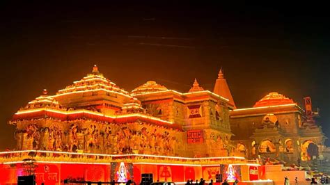 Ram Temple Illuminated Decorated Beautifully Ahead Of Pran Pratishtha