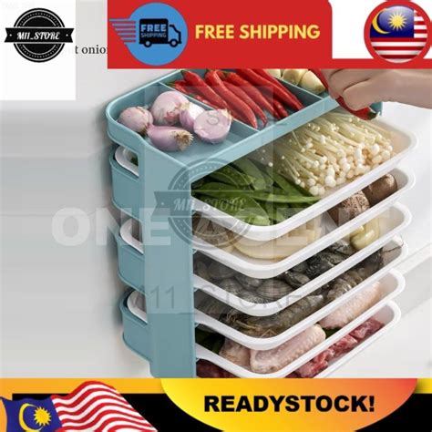 RAK MAKANAN Layers Stackable Food Plate Rack Wall Mounted Steamboat Hot Pot Side Dish Plate
