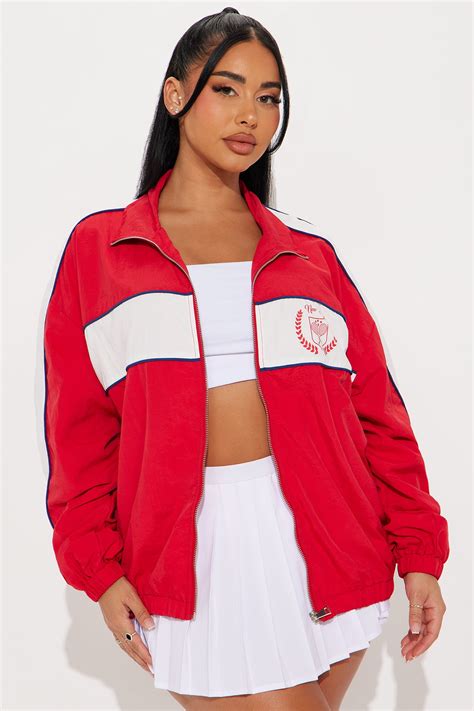 Brooklyn Sporty Oversized Windbreaker Redcombo Fashion Nova