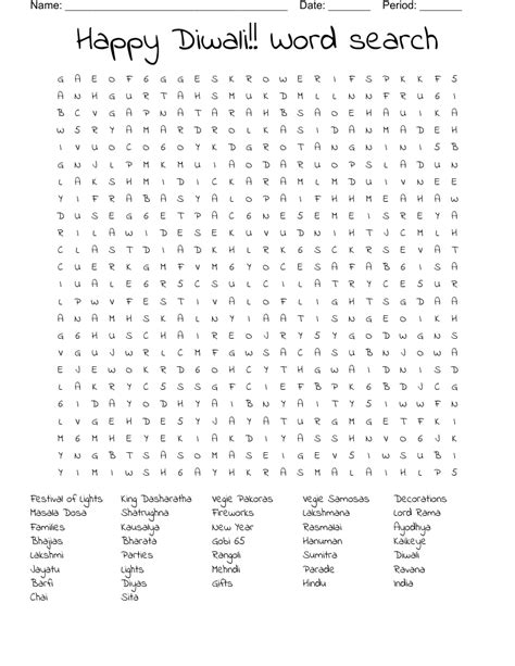 Happy Diwali Word Search Wordmint