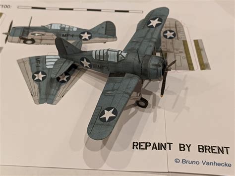 1100 Brewster Buffalo F2a 3 Midway Paper Model Ecardmodels