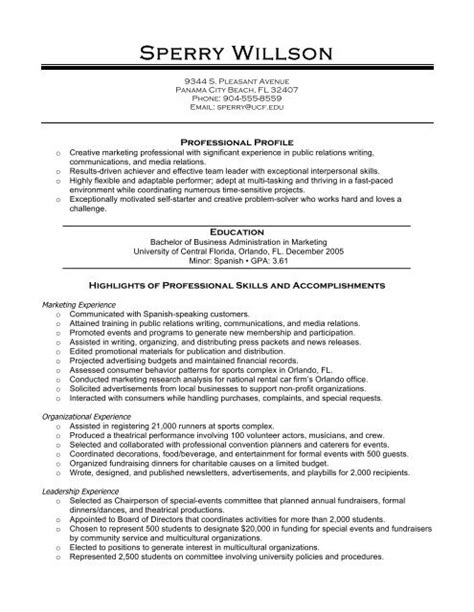 Functional Resume Template For Fresh Graduate