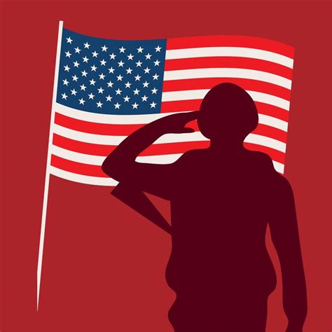 Soldier Saluting Flag American 13827559 Vector Art At Vecteezy