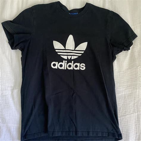 Adidas Classic Tee Black White Large T Shirt Depop