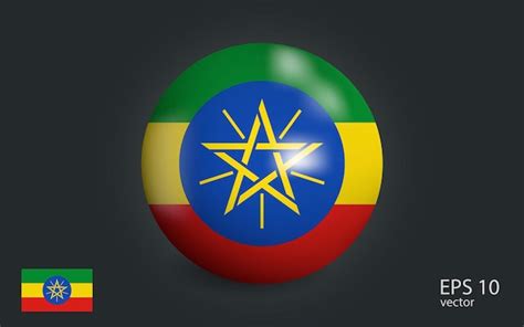 Premium Vector Realistic Ball With Flag Of Ethiopia Sphere With A