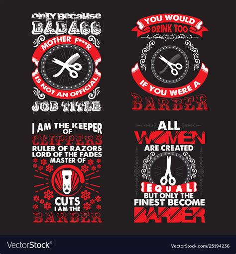 Barber Quote Set Bundle Good Royalty Free Vector Image