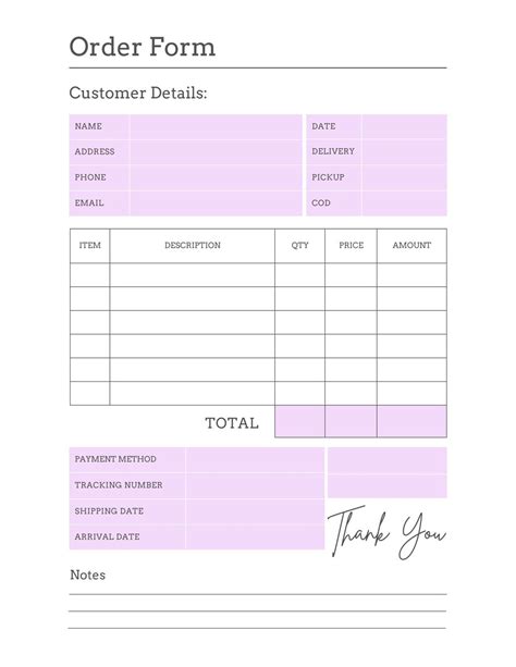 invoice template business invoice order form instant  order