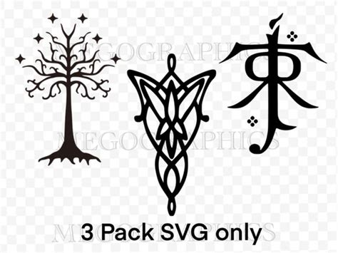 Lord of the Rings Symbols Digital Download SVG Elvish - Etsy