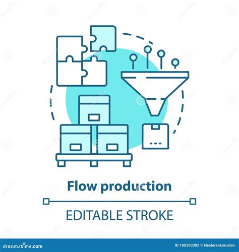 Flow Production Blue Concept Icon Continuous Flow Manufacturing Idea