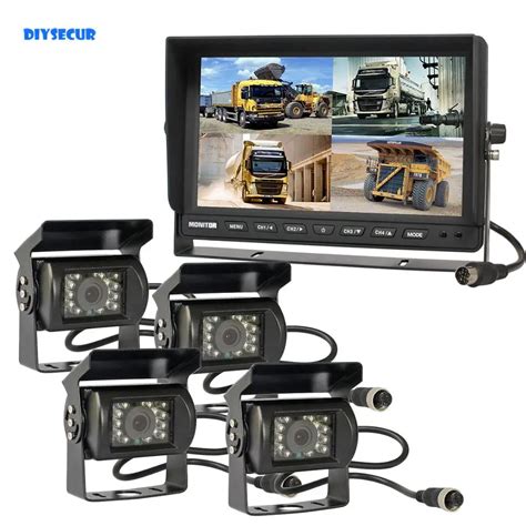 DIYSECUR Moniteur De Voiture 10 1 Pouces 4 X CCD IR Vision Nocturne