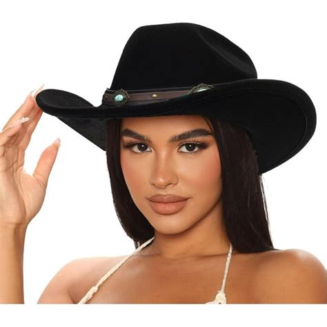 Western Outback Felt Cowboy Hat For Women Cowgirls Fedora Gus Hat Rodeo