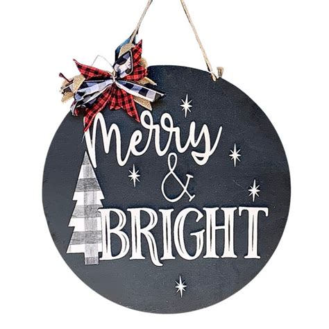 Christmas Door Hanger Merry And Bright