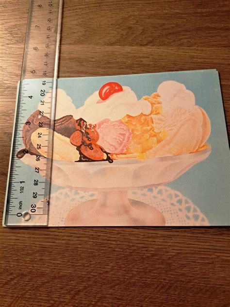 Retro Vintage 80s Ice Cream Sundae Banana Split Stationery Etsy