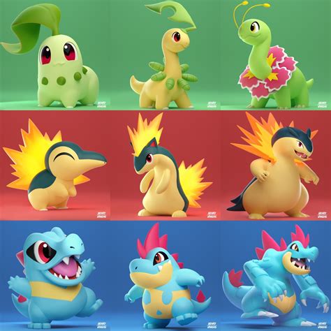 Cyndaquil Chikorita Totodile Typhlosion Feraligatr And 4 More