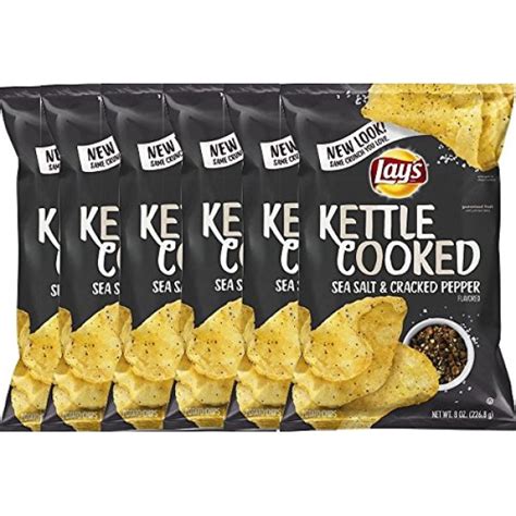 Lay S Kettle Cooked Potato Chips Sea Salt Cracked