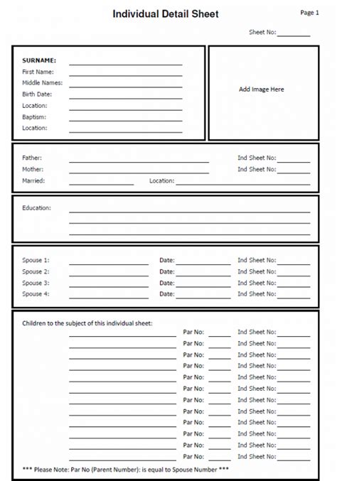 Free Genealogy Worksheets