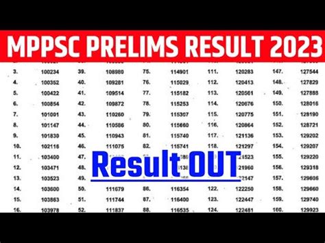 Mppsc Pre Result 2023 Mppsc Result 2023 Mppsc Result 2022 Mppsc Cut Off