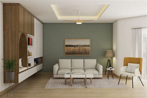 Living Room Design With A Rectangular Coffee Table And Round Side Table