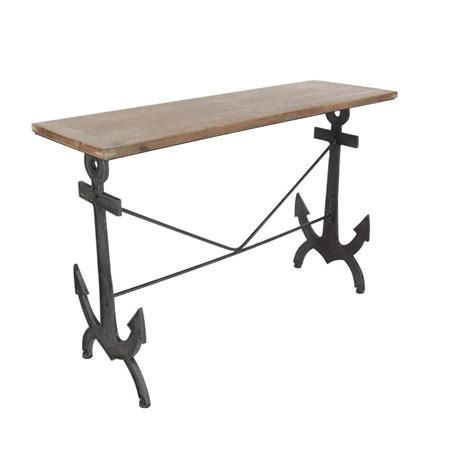 Litton Lane In Black Extra Large Rectangle Metal Anchor Console