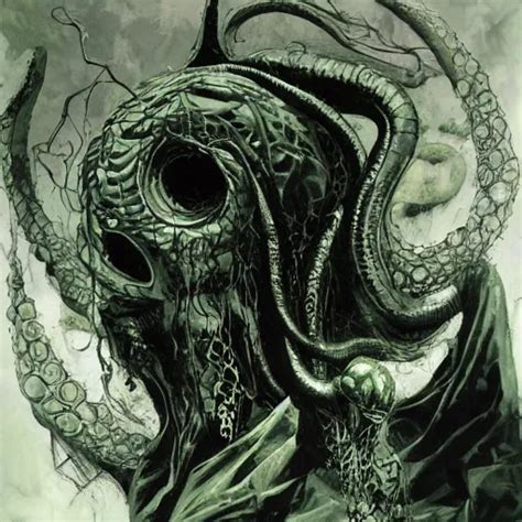 Cthulhu By Dave Mckean And Yoji Shinkawa Oil On Canvas Stable