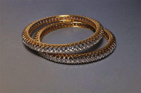 11ct Pair Diamond Bangle Bracelet 18k Indian | Gem Gardener