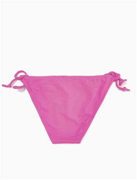 Pembe Kadın Brazilian Bikini Altı Basic Dokulu Yanları Bağlama Detaylı SAK BM Koton