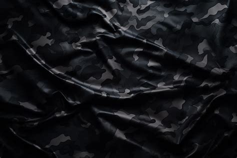 Premium AI Image | a close up of a black camouflage fabric with a black ...