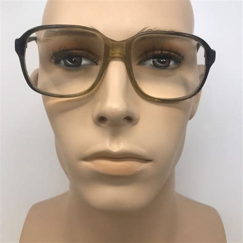 Vintage Square Eyeglasses Glasses Frame Green Brown U… Gem