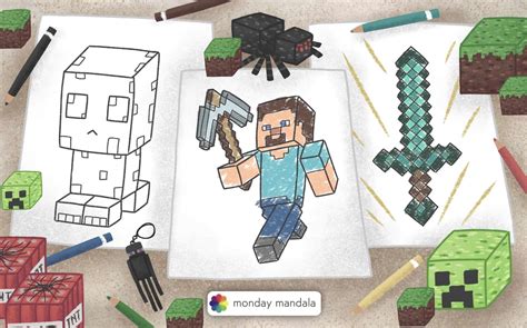 Minecraft Pokemon Coloring Pages