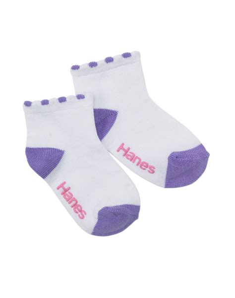 37/6 - Hanes Toddler Girls Non-Skid Ankle Socks