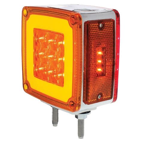 2 59 LED Red Amber Halo Glow Side Marker Turn Signal Semi Truck