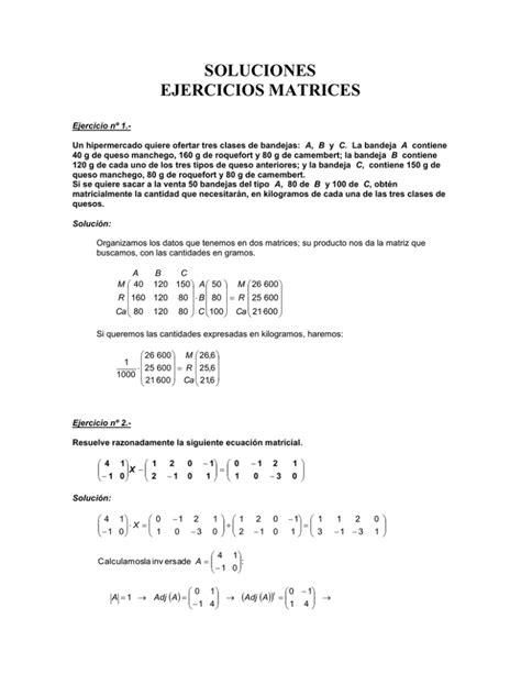 Ejercicios Matrices