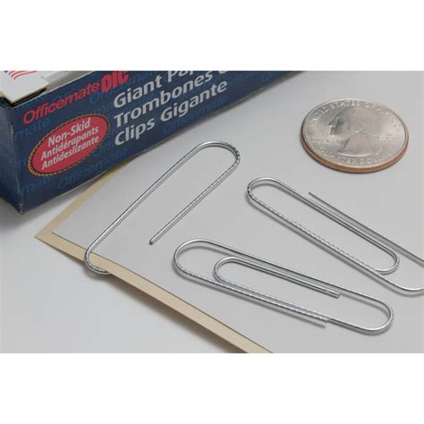 Officemate Giant Nonskid Paper Clips Jumbo 2 Length Oic99915 Oic