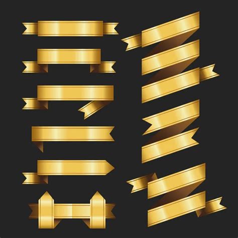 Golden Ribbons Banners Collection Set4 — Stock Vector © Voysla 45791557