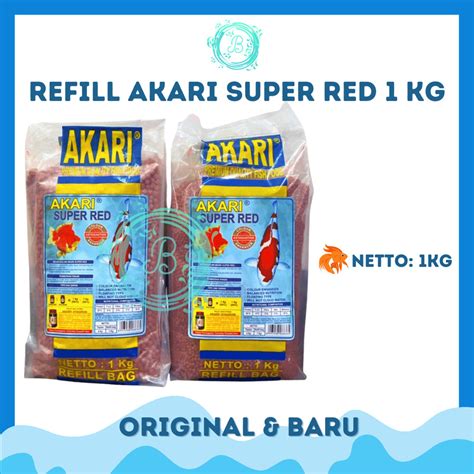 Refill Akari Super Red 1kg Pakan Pelet Ikan Koi Koki Gold Fish 1 Kg