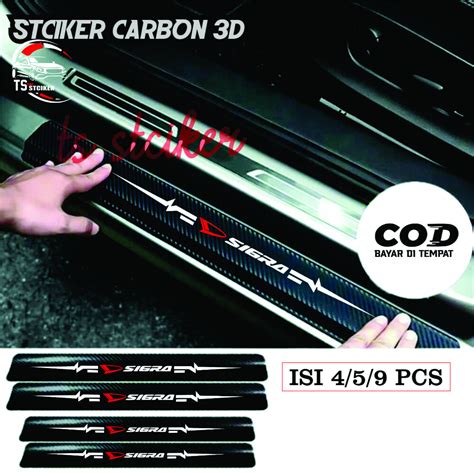 Jual Sticker Sill Plate Carbon D Mobil Sigra Sticker Karbon D